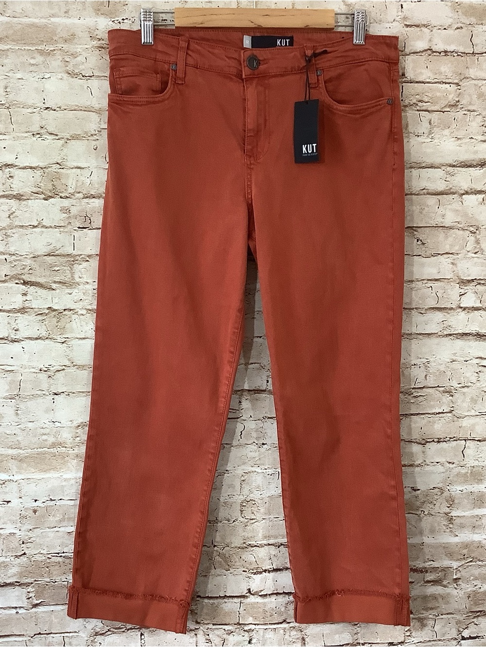 NWT Kut from the Kloth Burnt Orange Cropped Jeans 12